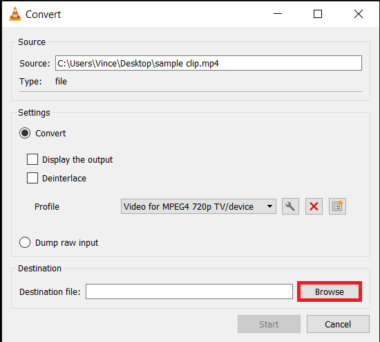 How To Reduce Video Quality Using VLC: Step 4