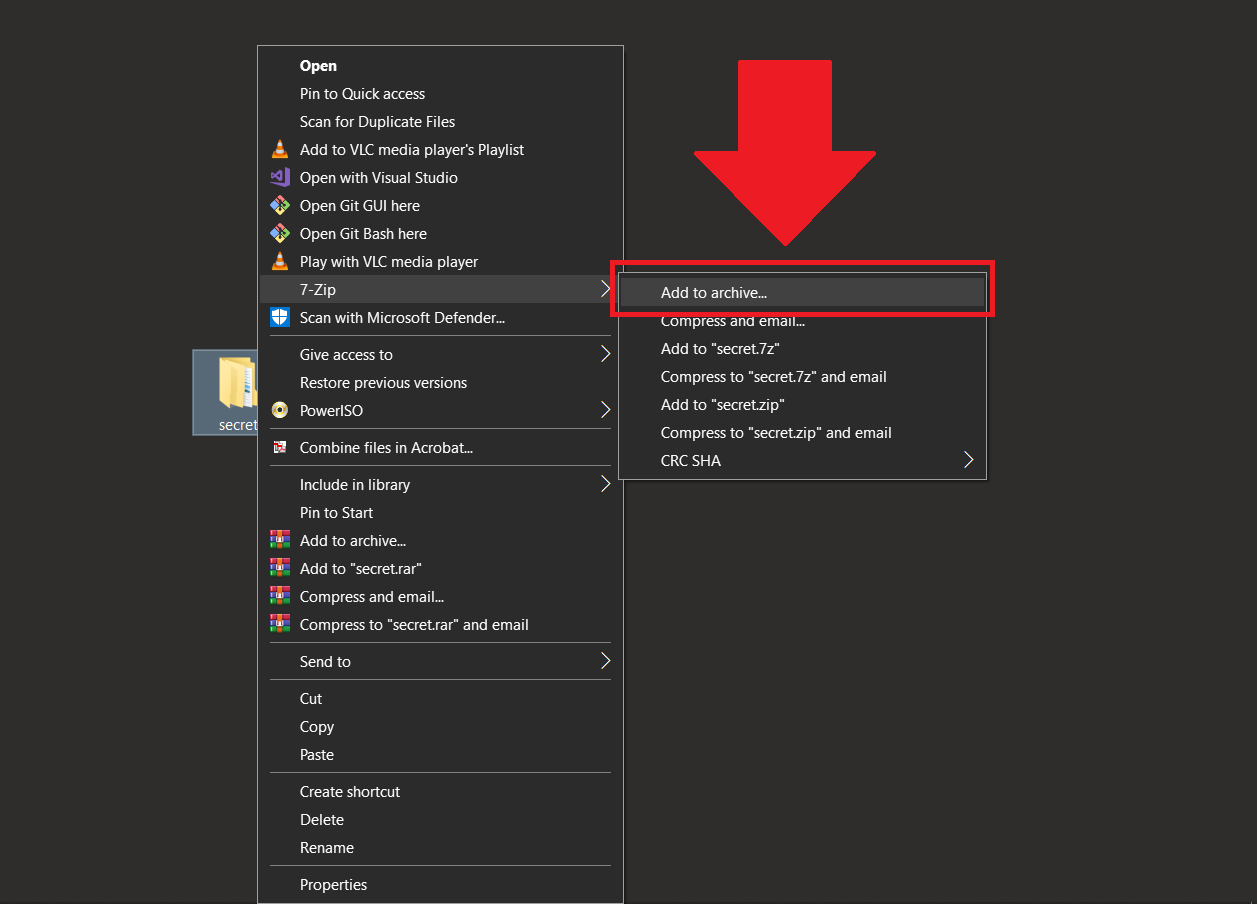 How to Password Protect Files Using 7zip: Step 2