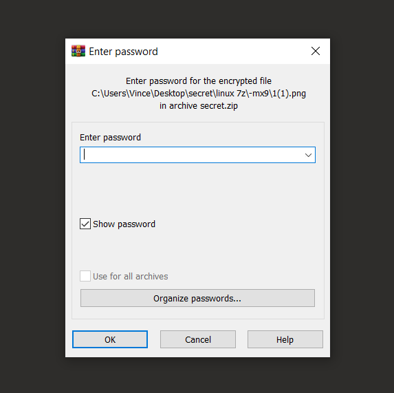 How to Password Protect Files Using 7zip: Step 5