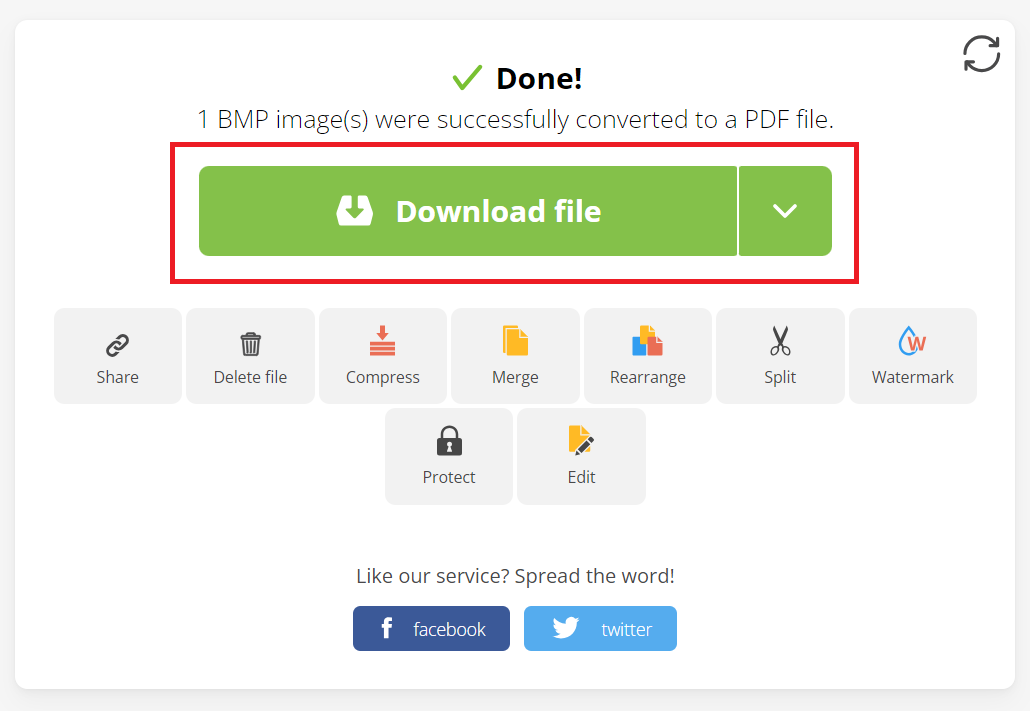 How To Convert BMP to PDF Online: Step 4