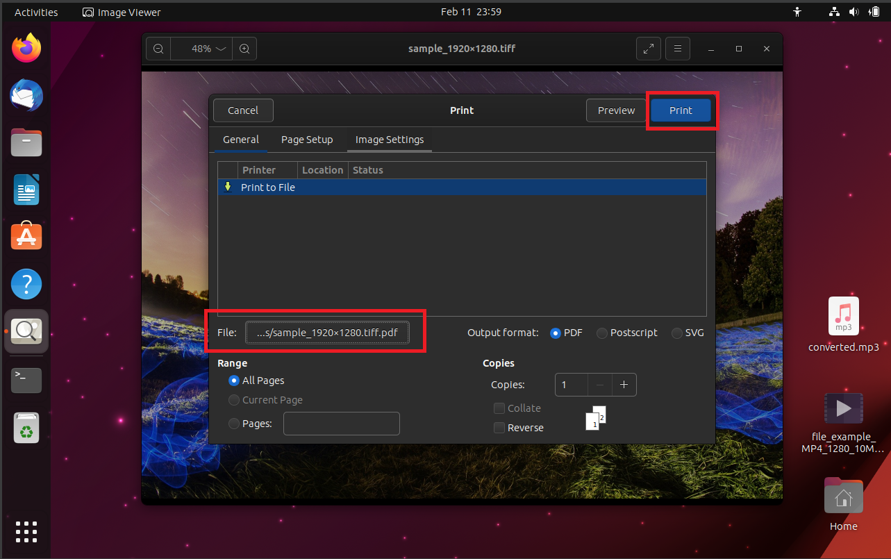 How To Convert TIFF to PDF on Linux: Step 2