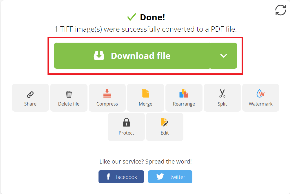How To Convert TIFF to PDF Online: Step 4