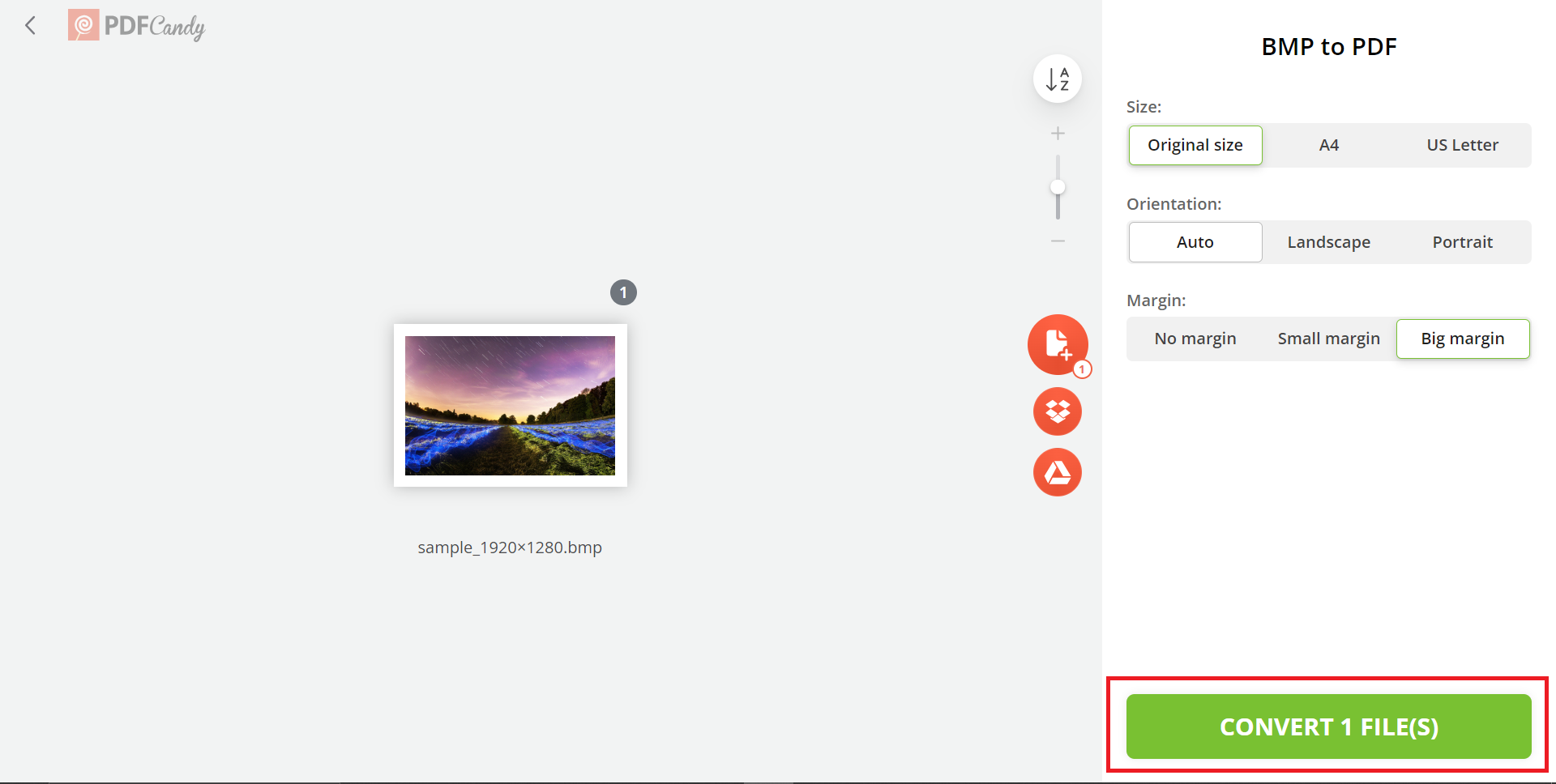 How To Convert BMP to PDF Online: Step 3