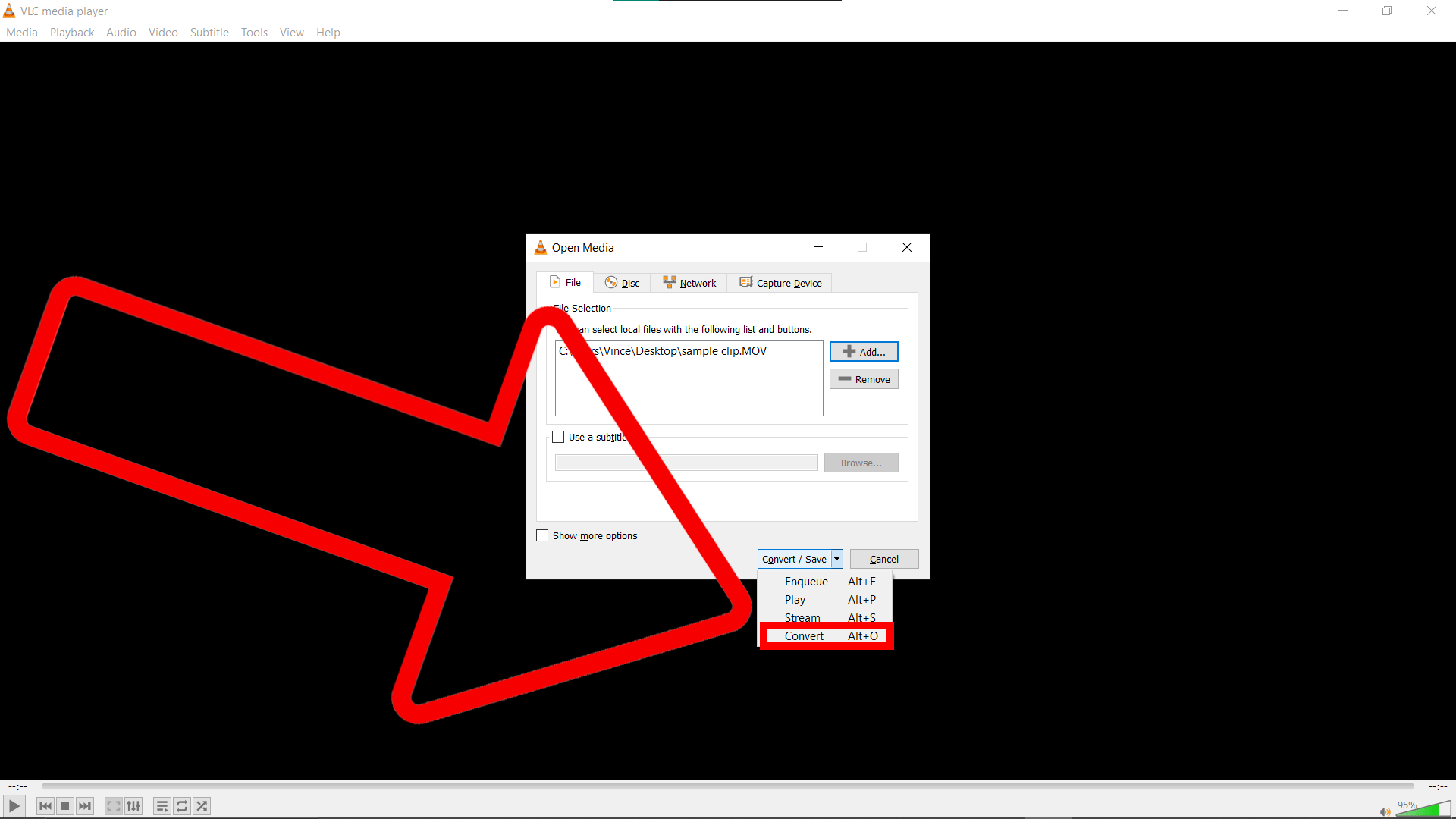 How To Compress Video Files For Free Using VLC Media Player: Step 5