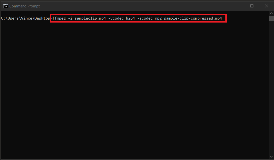 How To Compress a Video with FFMPEG: Step 3