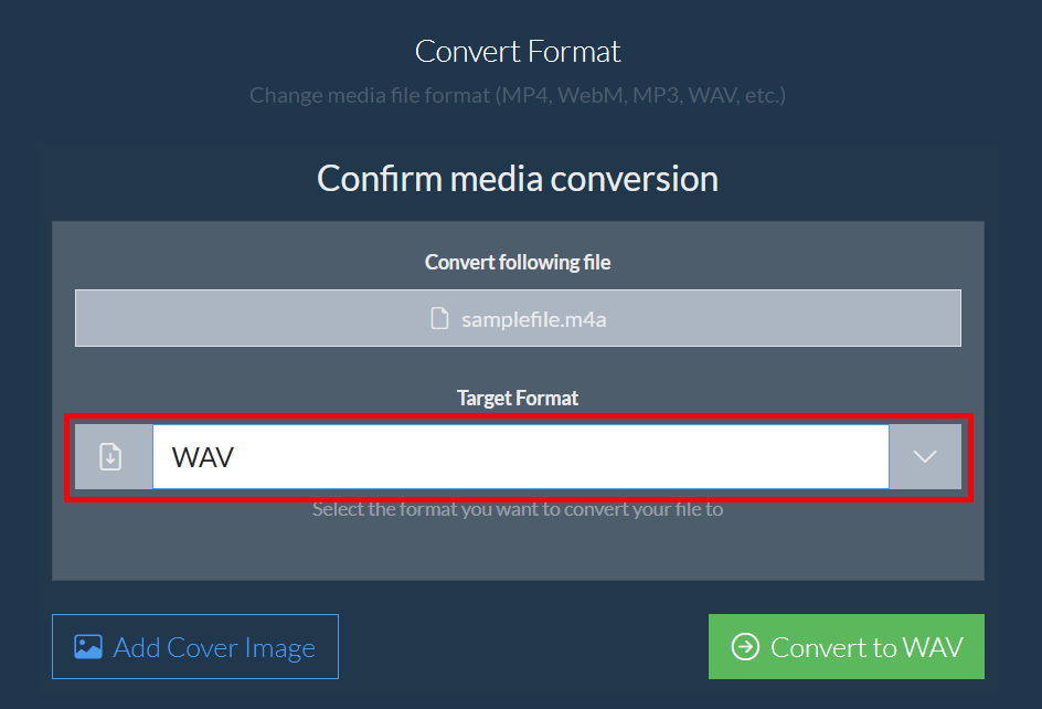 How to Convert M4A to WAV Using ezyZip Media Converter: Step 5