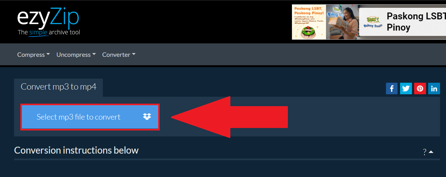 How To Convert Using ezyZip (Online Tool): Step 2