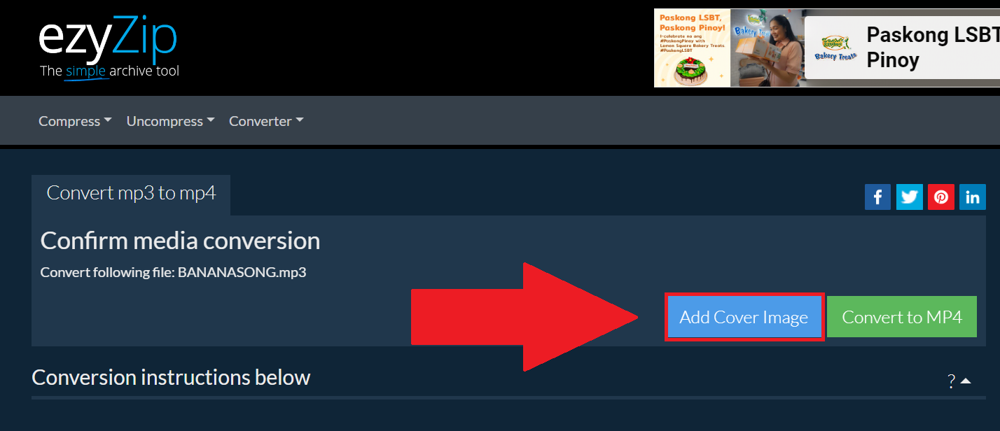 How To Convert Using ezyZip (Online Tool): Step 2