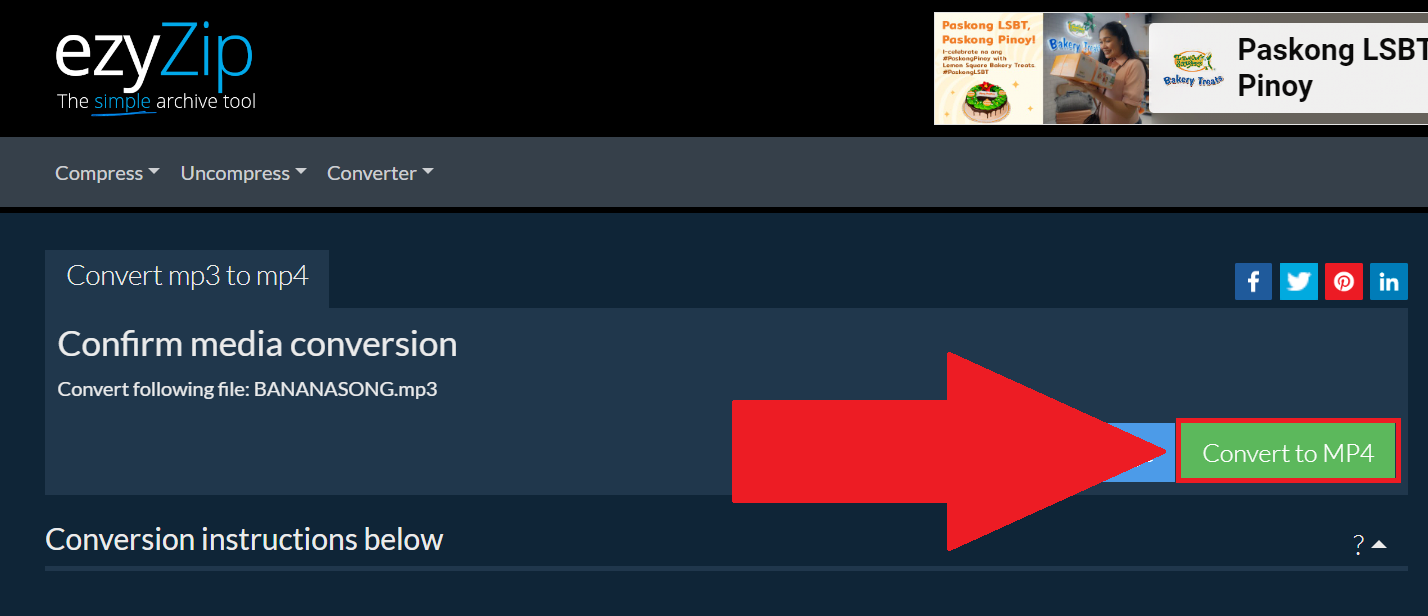 How To Convert Using ezyZip (Online Tool): Step 3