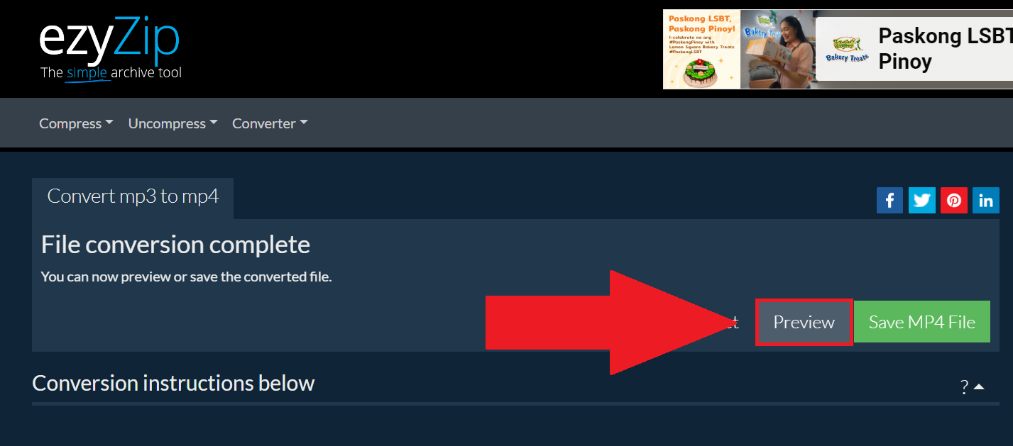 How To Convert Using ezyZip (Online Tool): Step 4