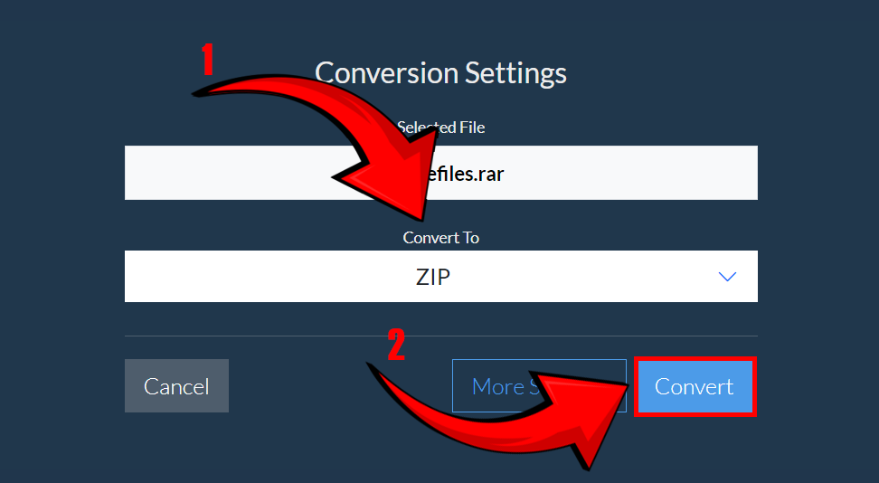 Using ezyZip Archive Converter: Step 4