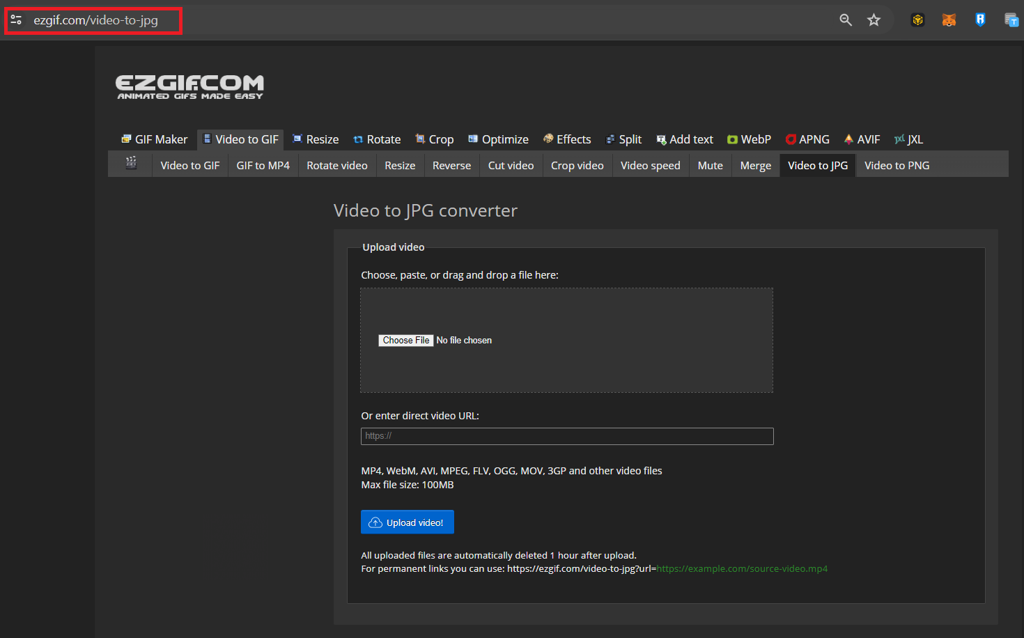 How to Convert Video To Photo On Browser Using Online Tools: Step 1