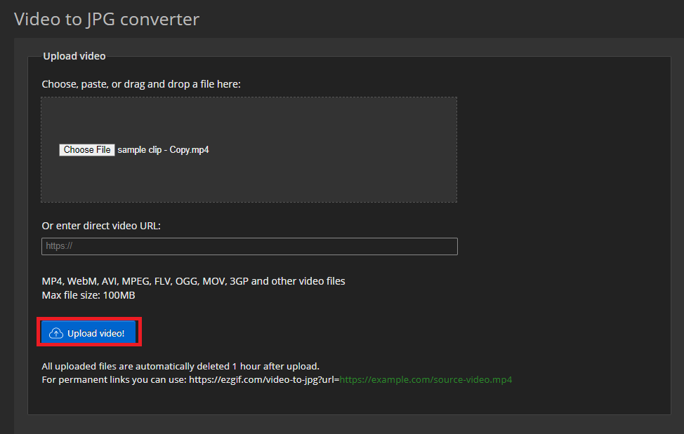 How to Convert Video To Photo On Browser Using Online Tools: Step 2