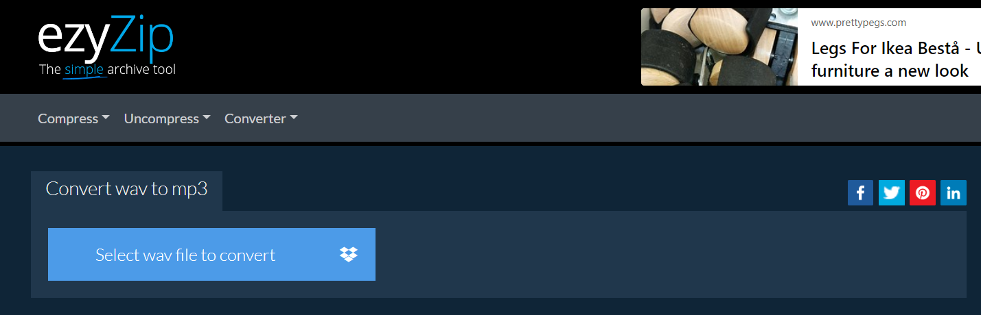 How To Convert WAV to MP3 Online with ezyZip: Step 1