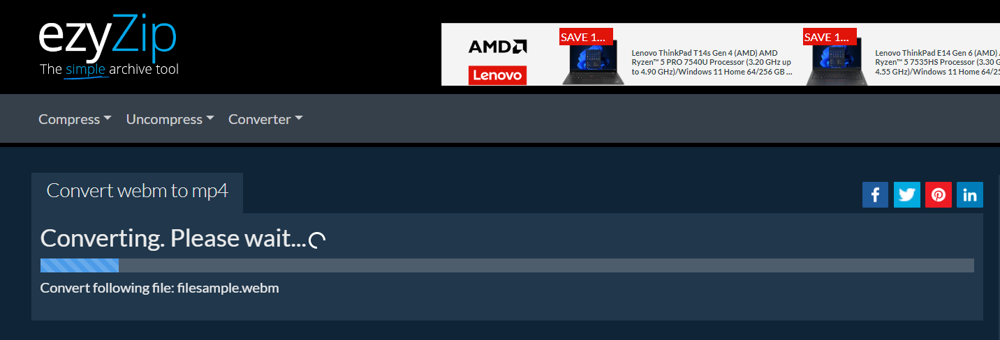 How To Convert WEBM to MP4 Online with ezyZip: Step 3