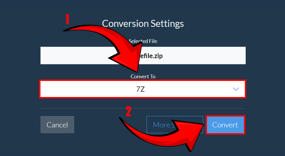 Using ezyZip Archive Converter: Step 4