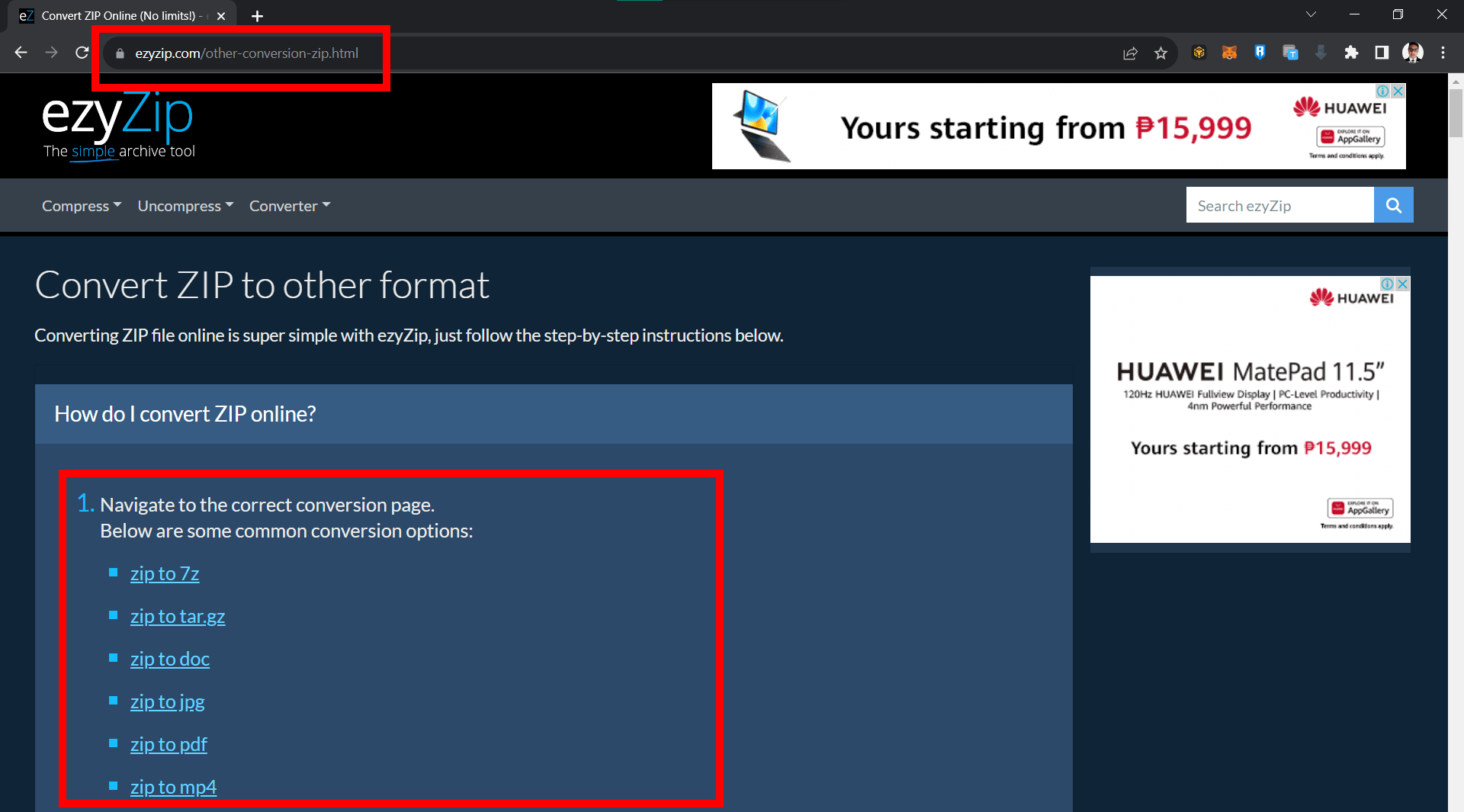 How To Convert ZIP to Another Archive Format: Step 1