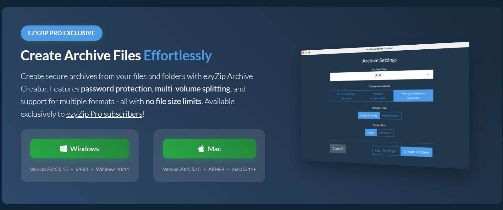 How to Split File Into Multiple Files Using ezyZip Archive Creator-1
