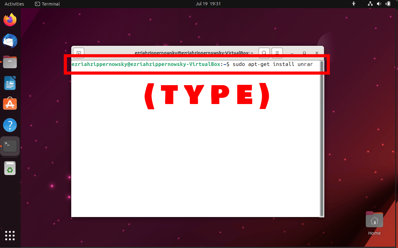 How To Extract RAR Files Using Command Line on Linux: Step 1