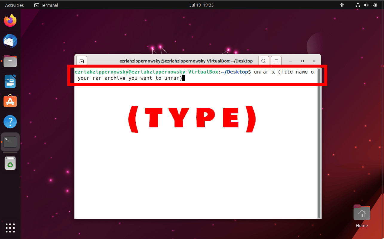 How To Extract RAR Files Using Command Line on Linux: Step 3