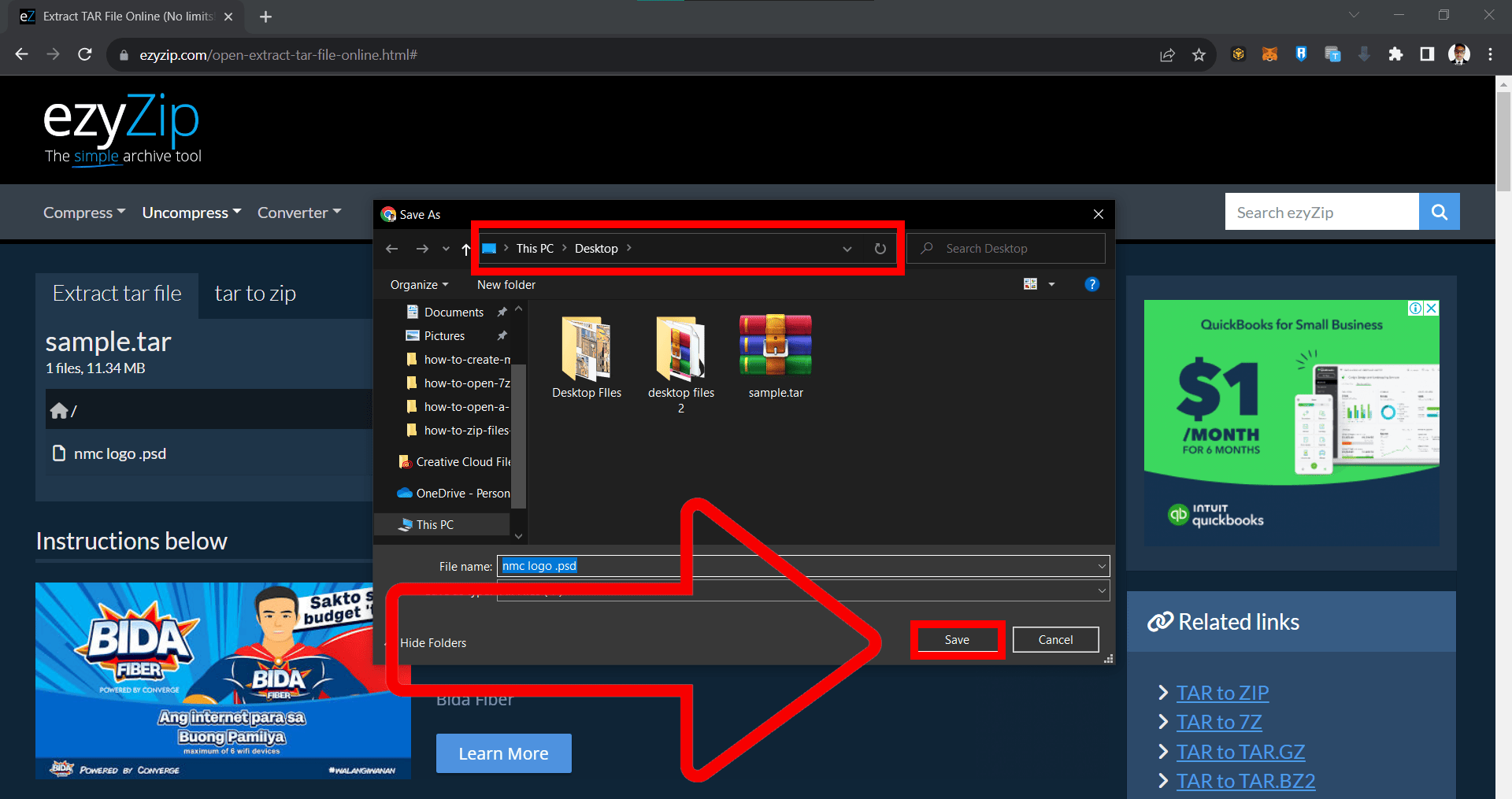 How To Open TAR Files Online: Step 3
