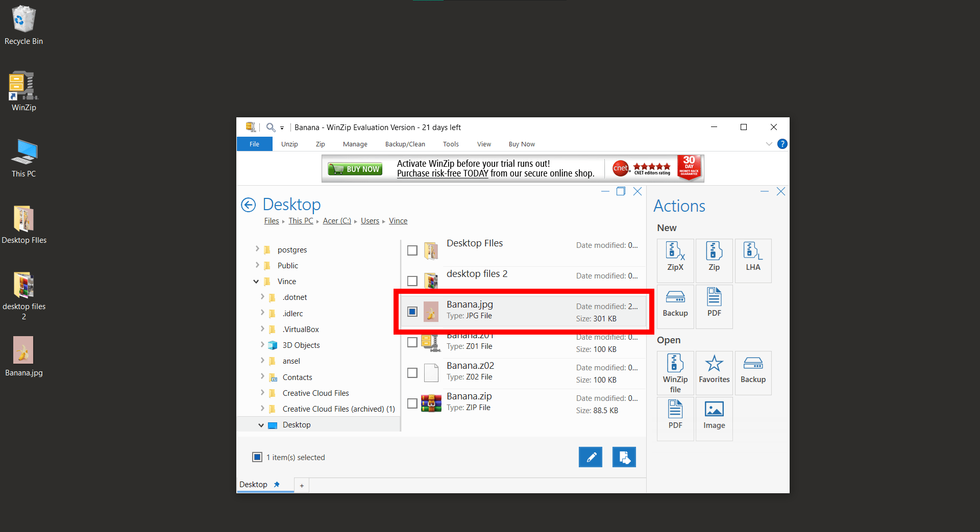 How To Open Multipart ZIP Files Using WinZip: Step 5