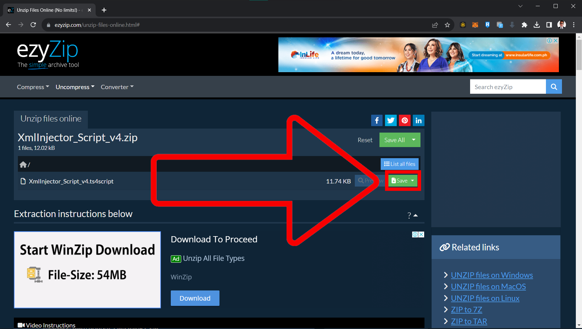 How To Open RAR/ZIP Files Using ezyZip: Step 4