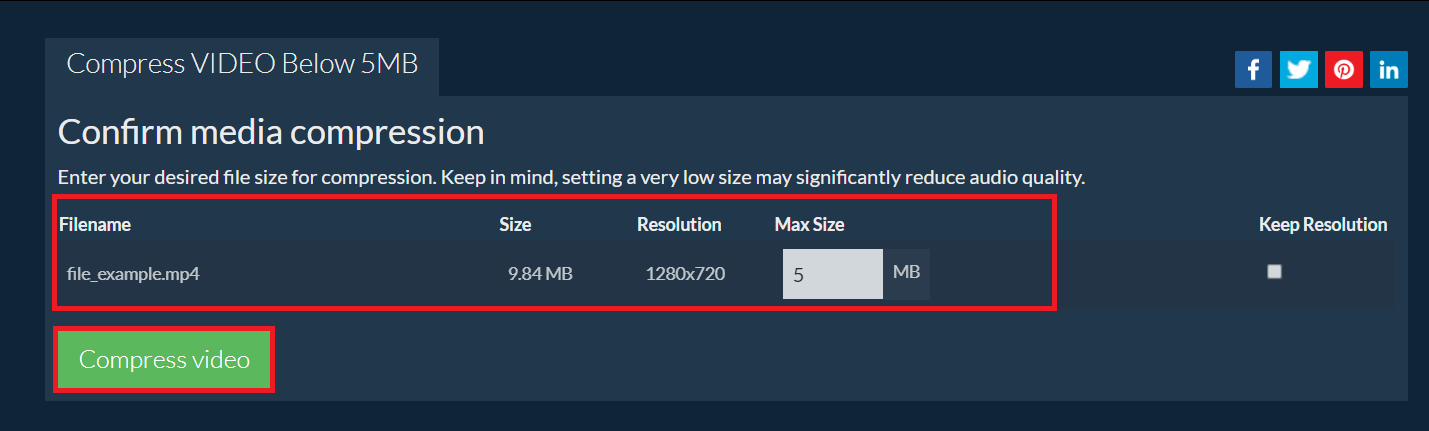 How To Compress Videos Online with ezyZip: Step 3
