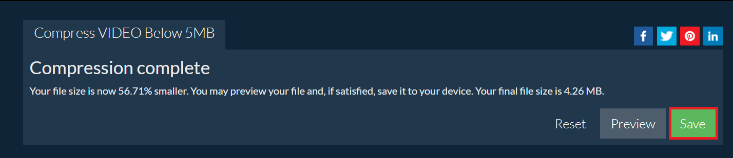 How To Compress Videos Online with ezyZip: Step 4