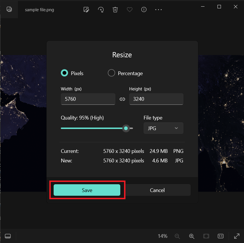 How To Reduce Image Size on Windows: Step 4