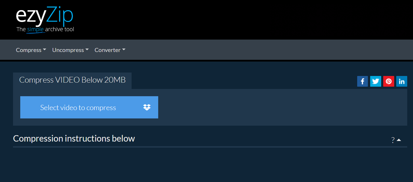 How To Use ezyZip to Compress Your Video Online: Step 1