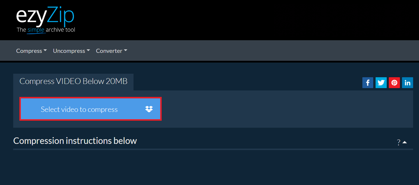 How To Use ezyZip to Compress Your Video Online: Step 2