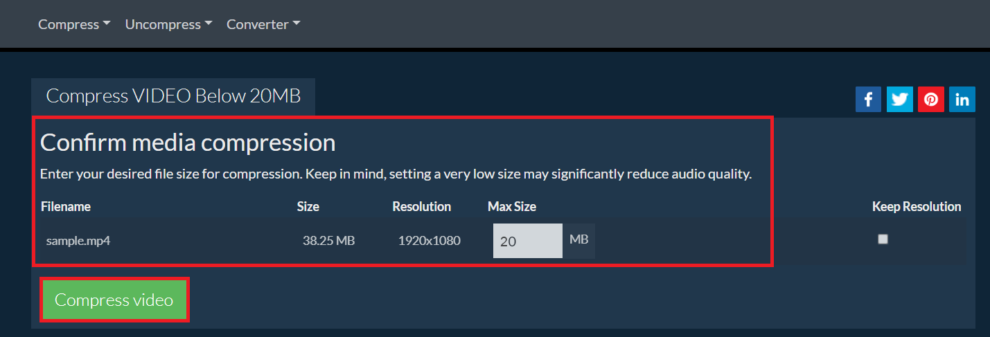 How To Use ezyZip to Compress Your Video Online: Step 3