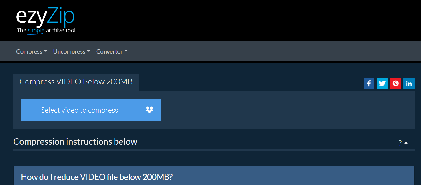 How To Use ezyZip to Compress Your Video Online: Step 1