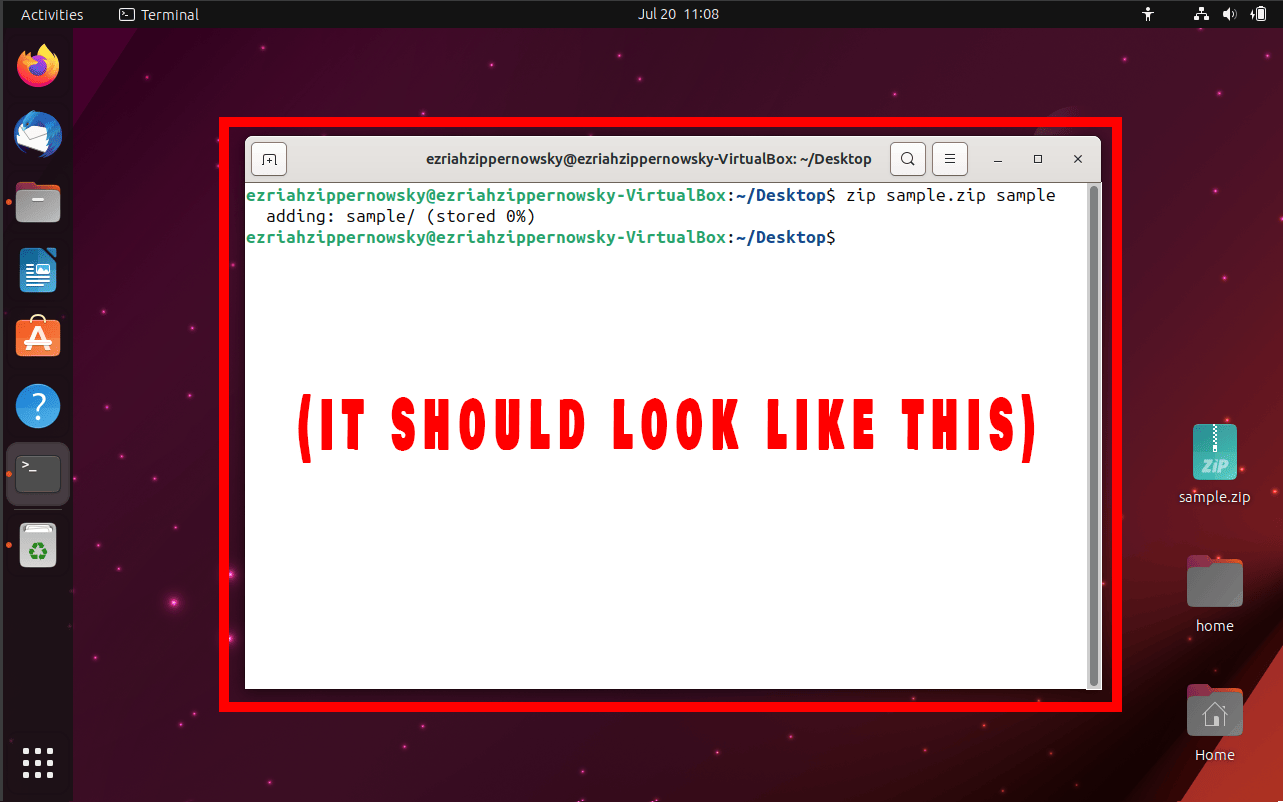 How To Zip Files on macOS/Linux Using Command Line: Step 2