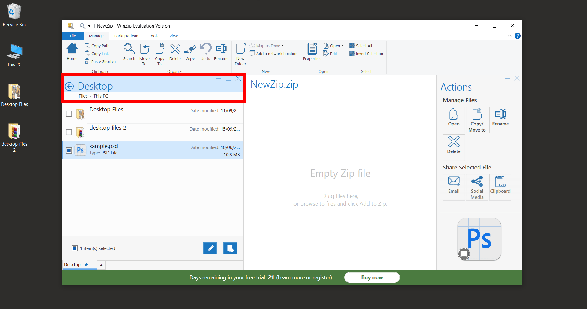 How To Unzip Using WinZip: Step 2