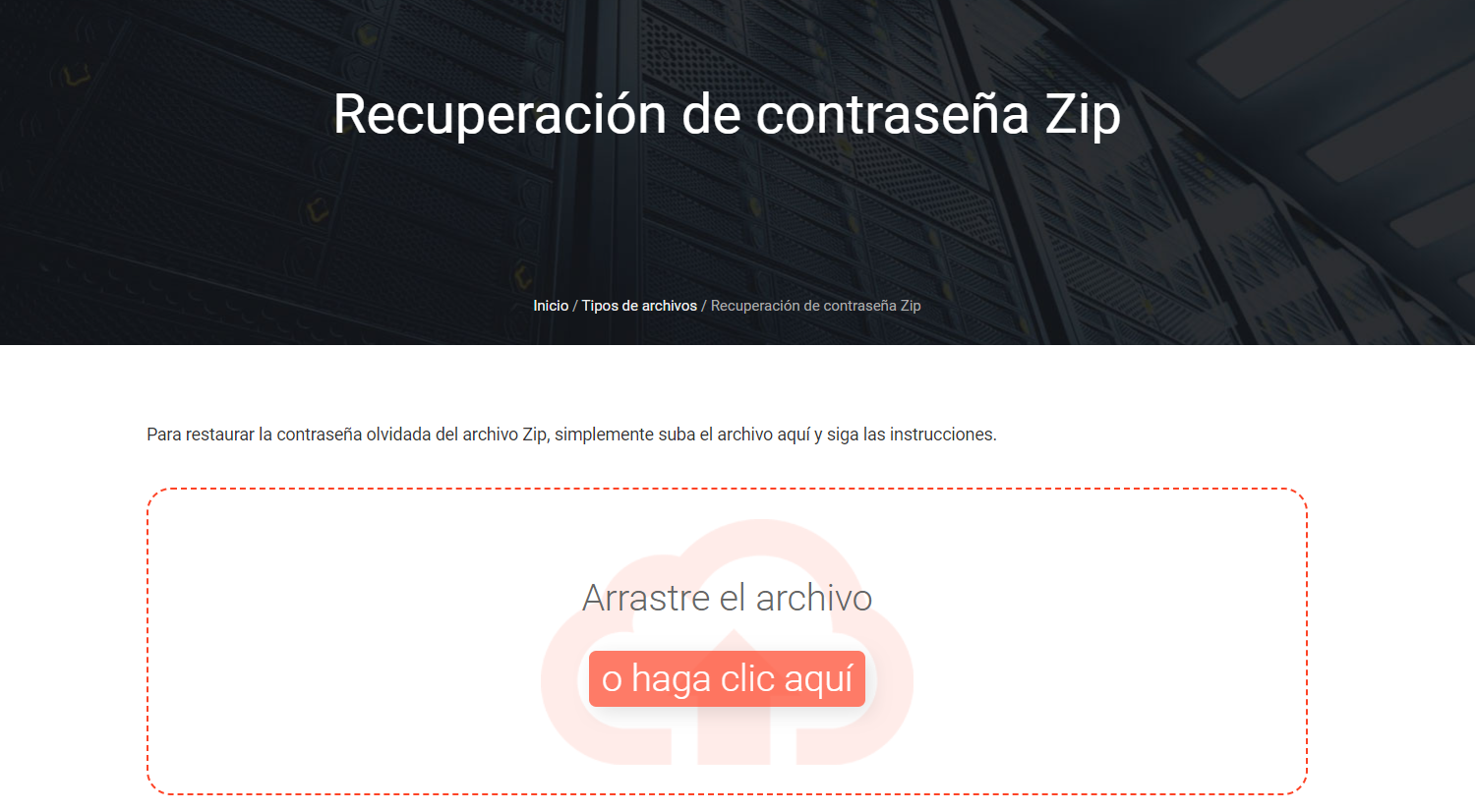 Cómo eliminar la contraseña de un archivo ZIP utilizando servicios en línea: Paso 1