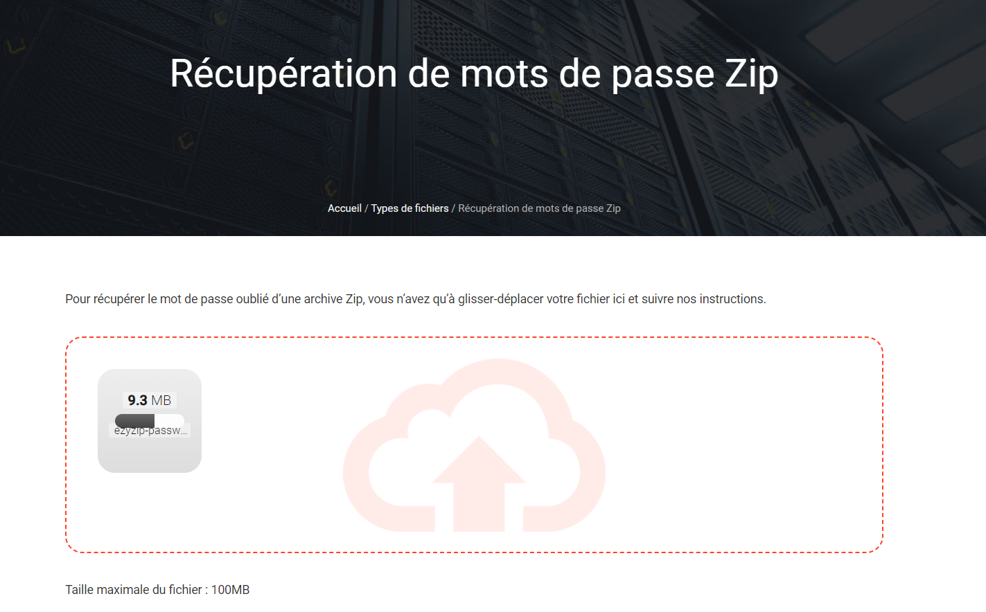 Comment retirer le mot de passe d'un fichier ZIP en utilisant des services en ligne : Étape 2