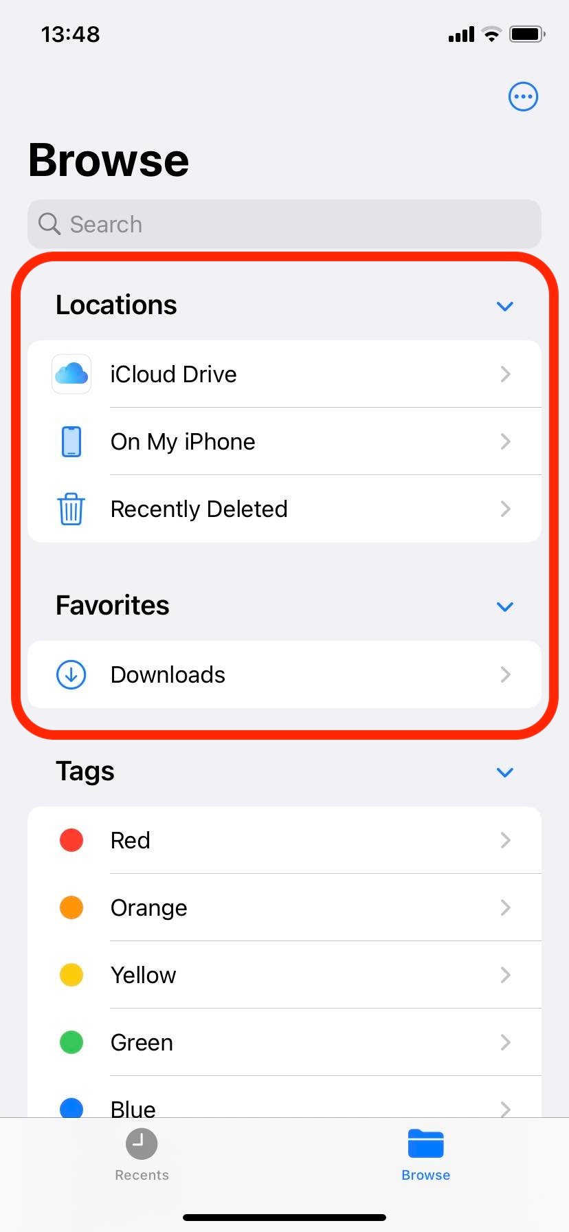 Use the Files App: Step 2