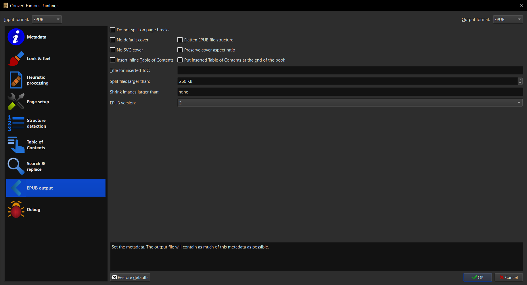 How To Compress EPUB Files Using Calibre for More Control: Step 4