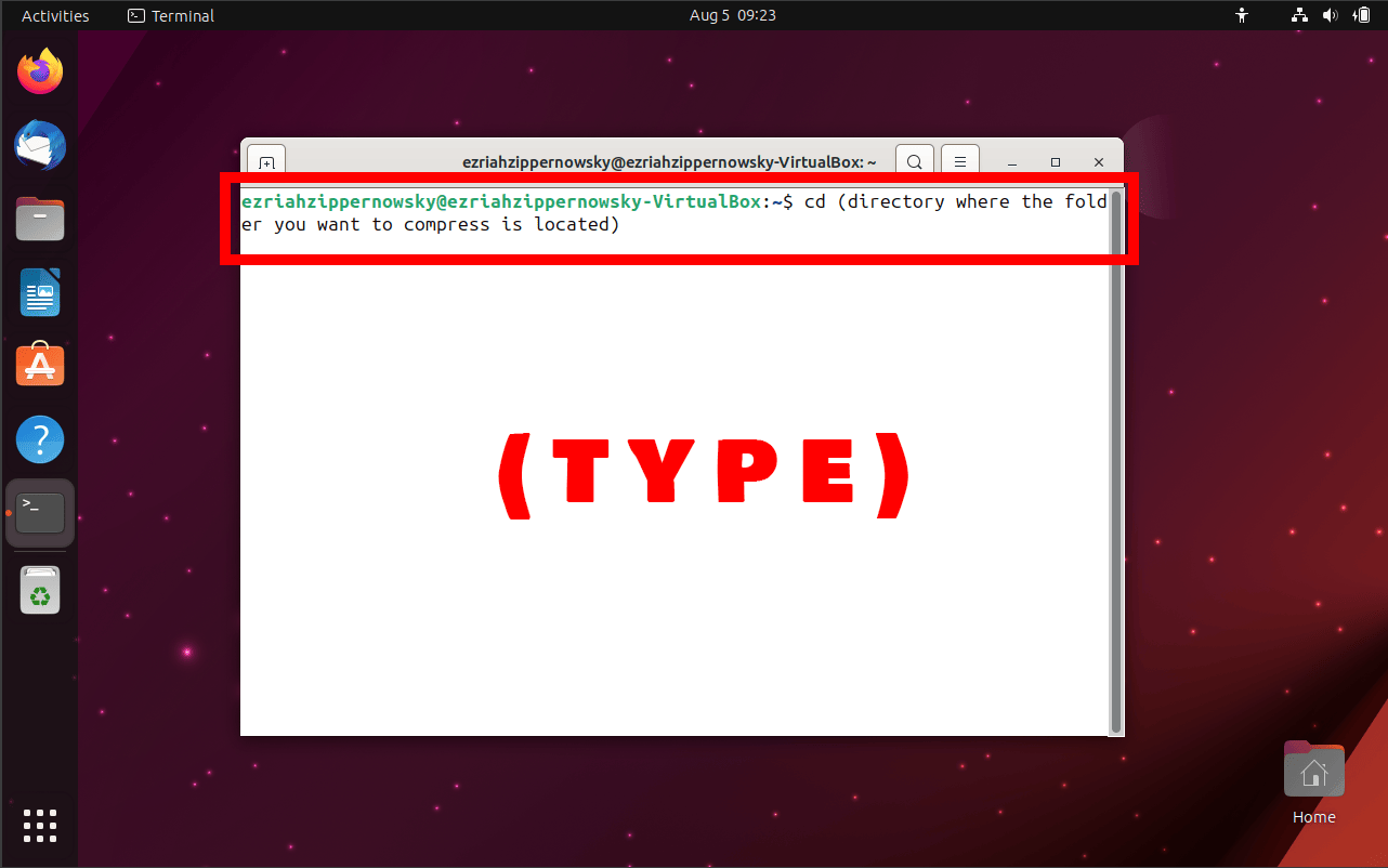 How To Compress Folders Using Linux: Step 2