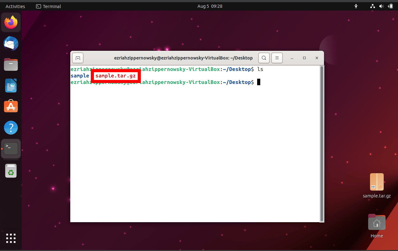 How To Compress Folders Using Linux: Step 4