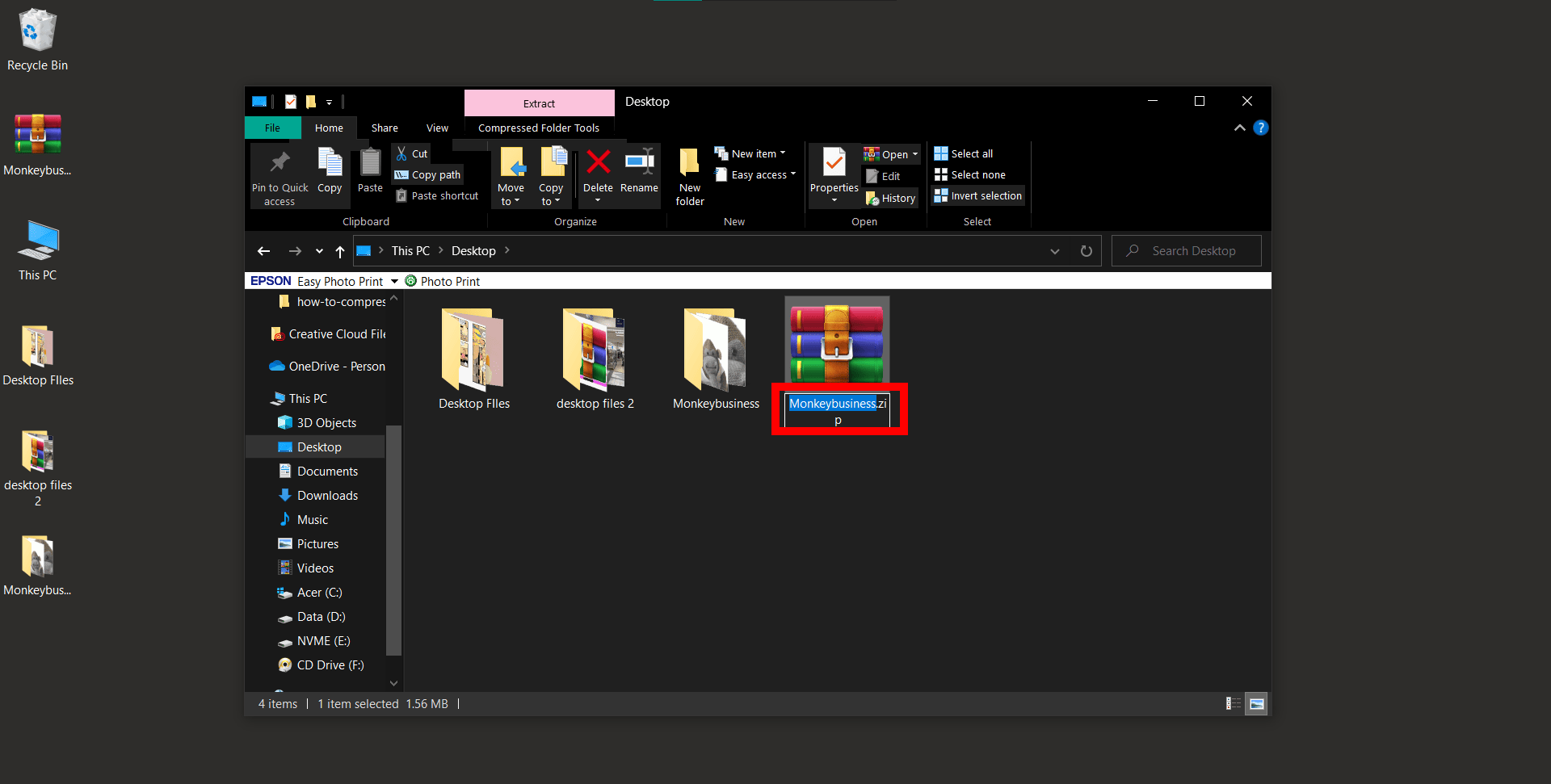 How To Compress Folders Using Windows: Step 4