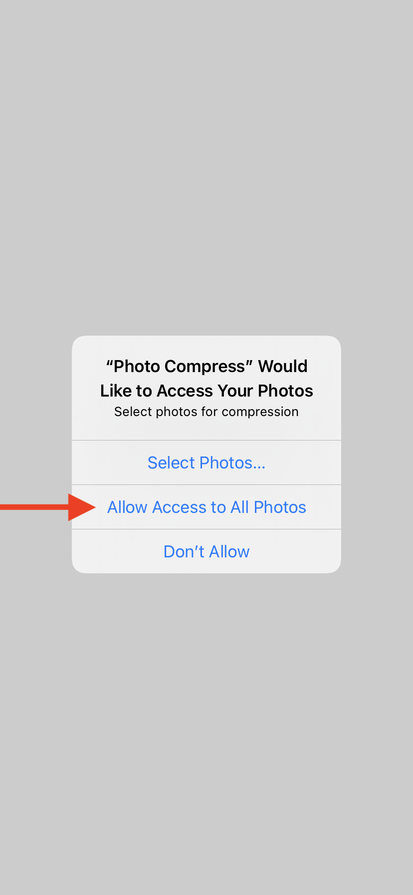 How To Compress Photos Using "Photo Compress" App: Step 3