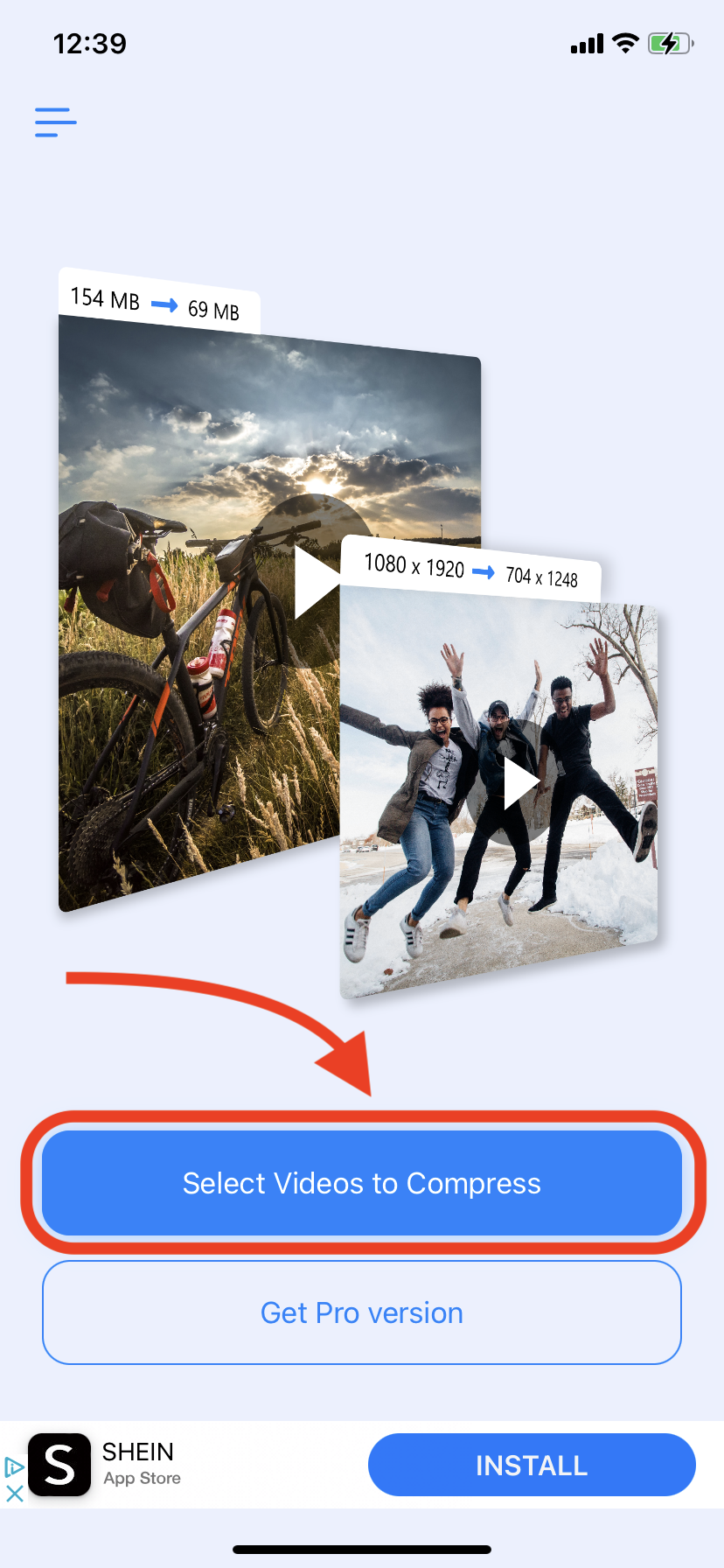 How To Use a Third-Party App: Compress Videos & Resize Video: Step 2