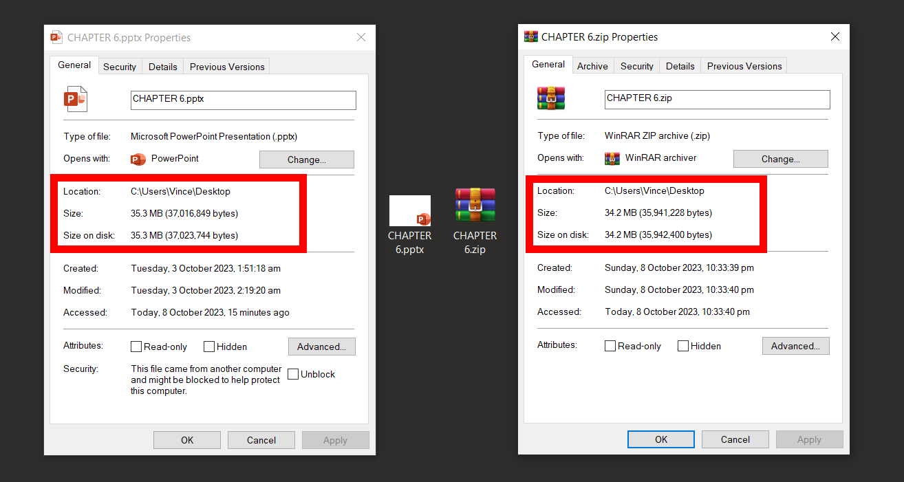 How To Use WinRAR to Compress PowerPoint File: Step 4