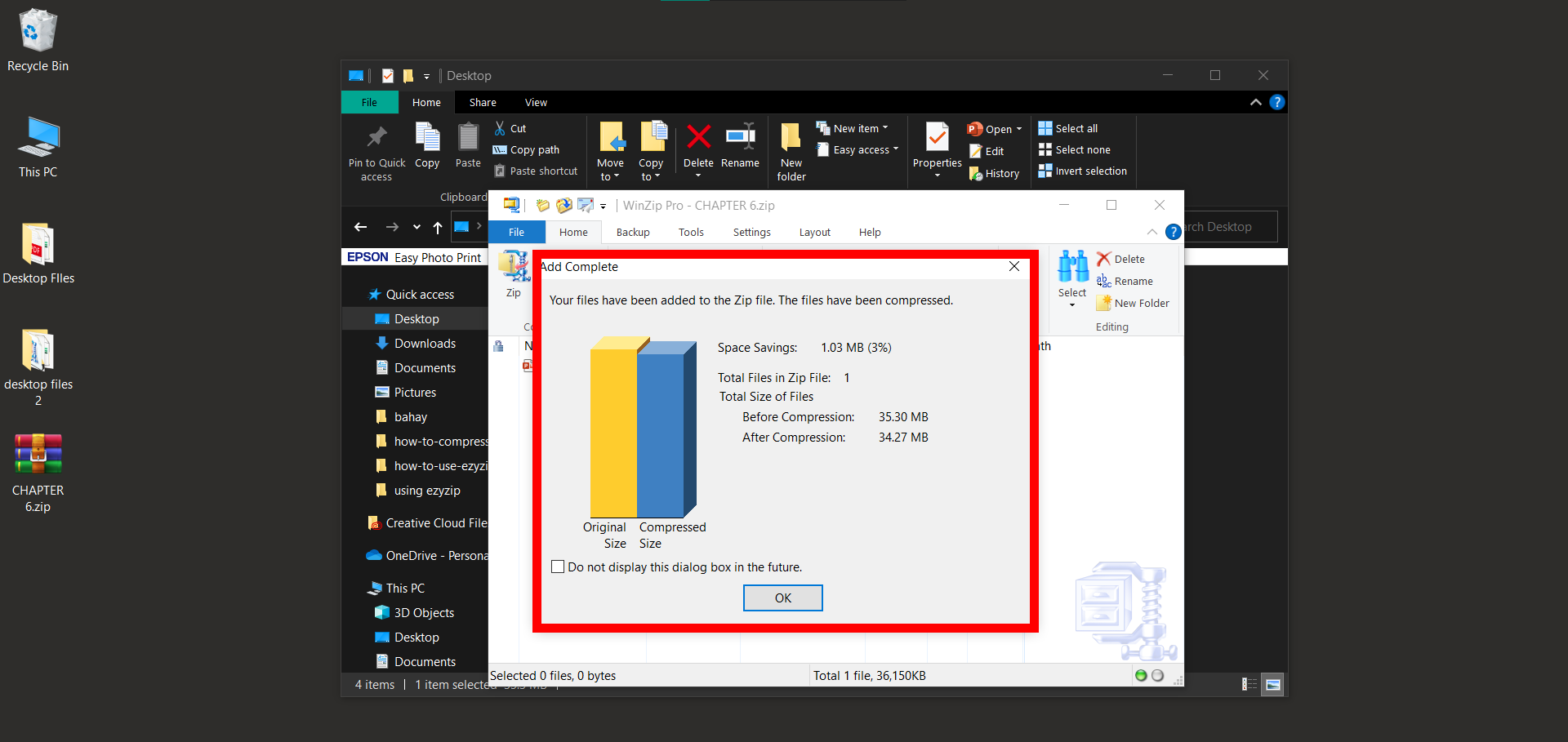 How To Use WinZip to Compress PowerPoint File: Step 4