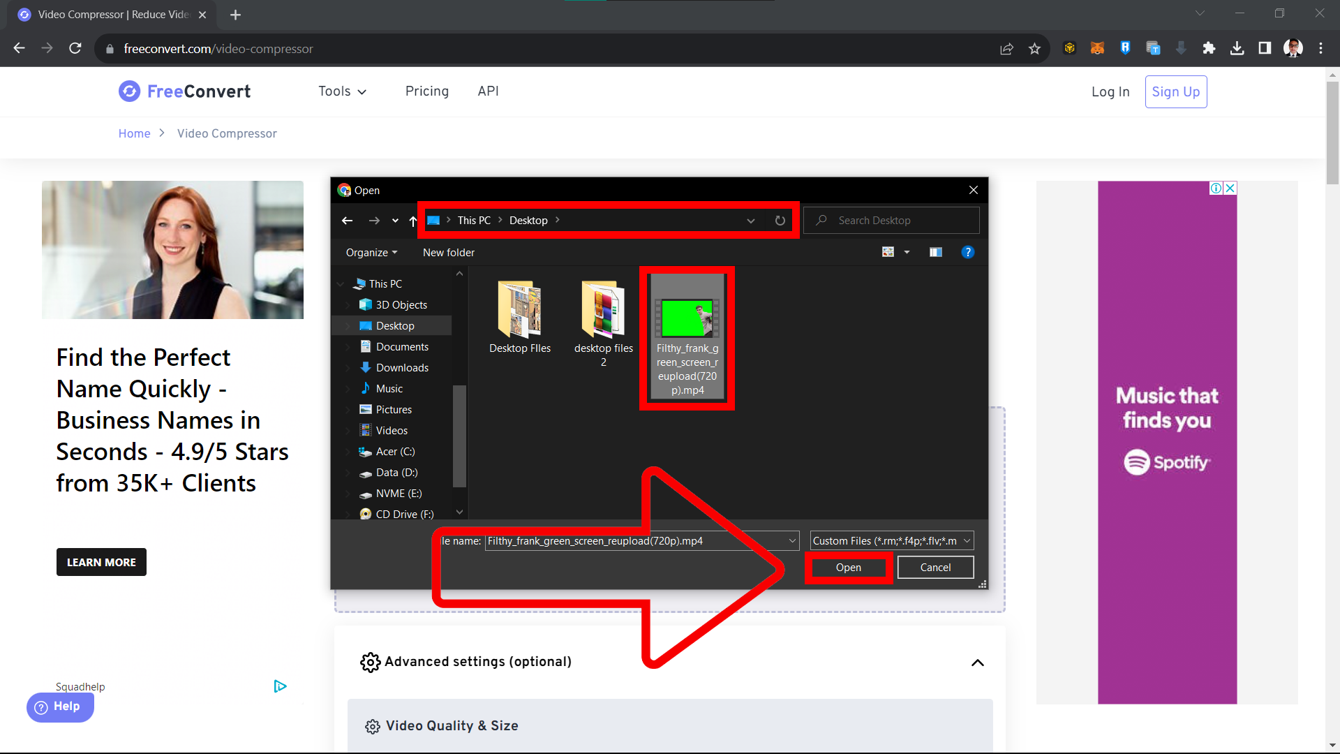 How To Compress Video to 8MB for Free Discord Users: Step 3