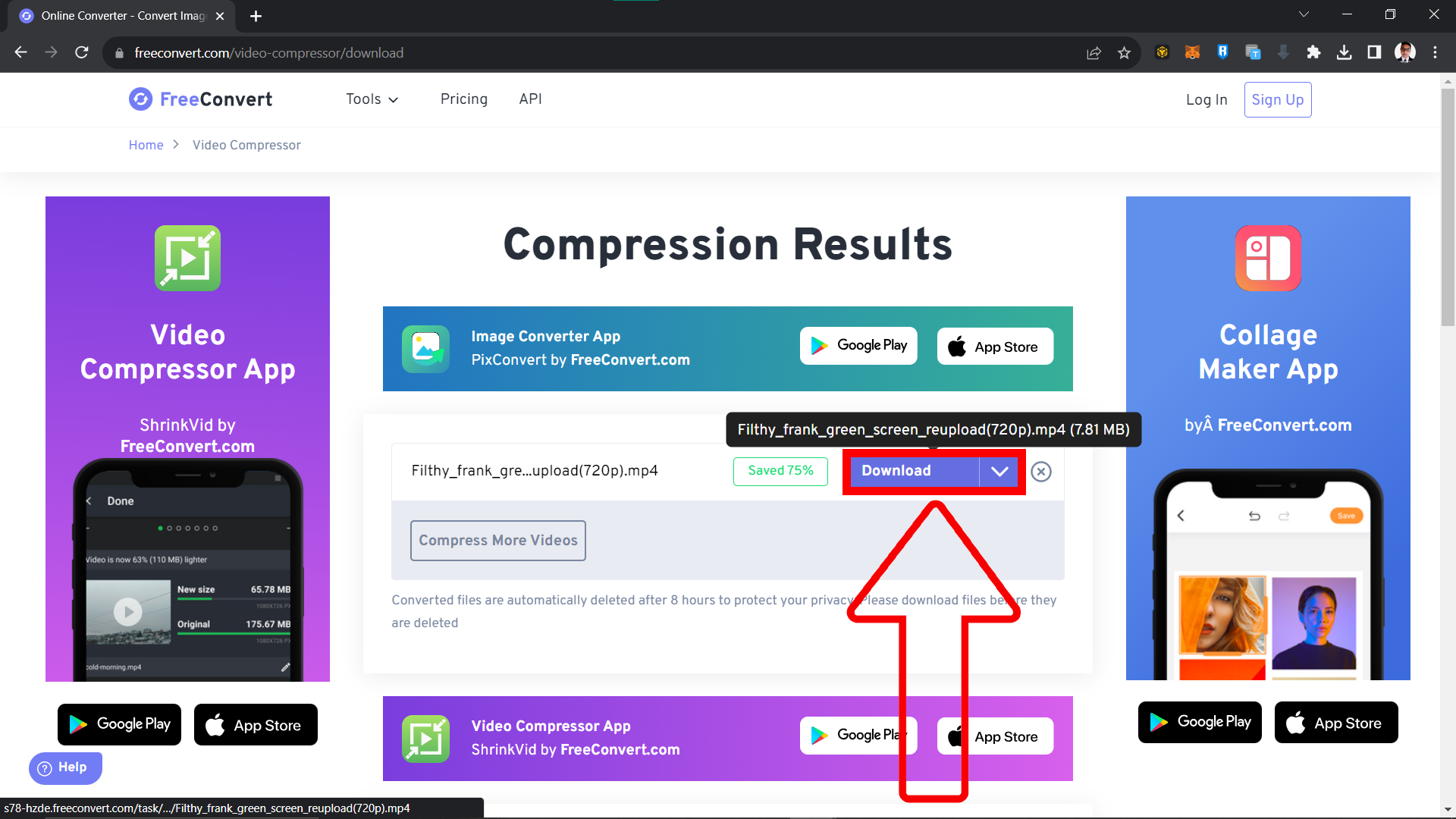 How To Compress Video to 8MB for Free Discord Users: Step 6