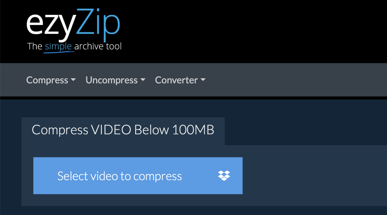 How To Compress Videos Under 8MB and 100MB Using EzyZip: Step 1